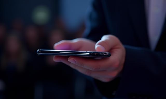 Nuevo smartphone siendo presentado en evento tecnológico